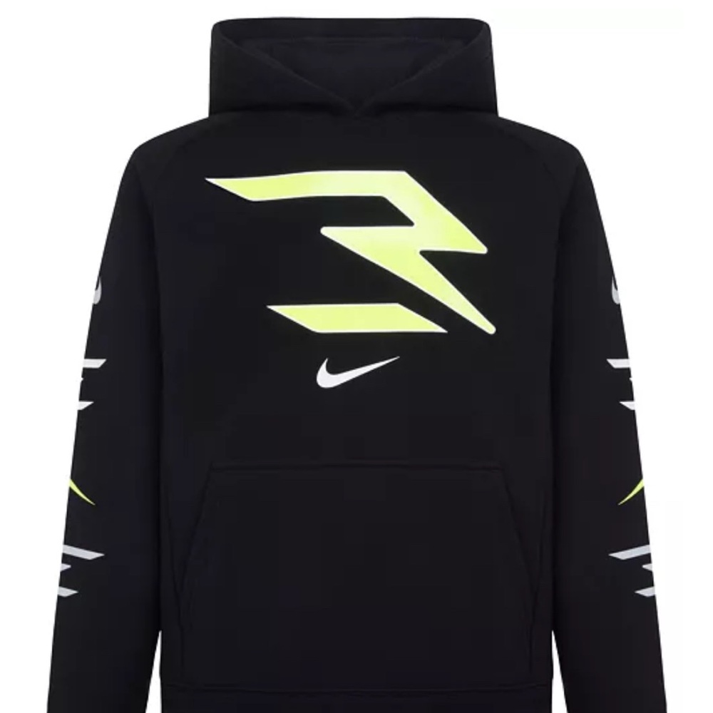 Nike Black Hoodie with Bright Yellow Design